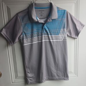 George Kid's Polo Shirt in Gray and Blue